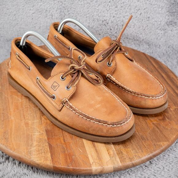 Sperry Top-Sider Two Eye Leather Lace Up Shoes Men's Size 9.5 Brown - Picture 1 of 7
